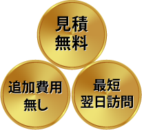 見積無料・追加費用無し・最短翌日訪問